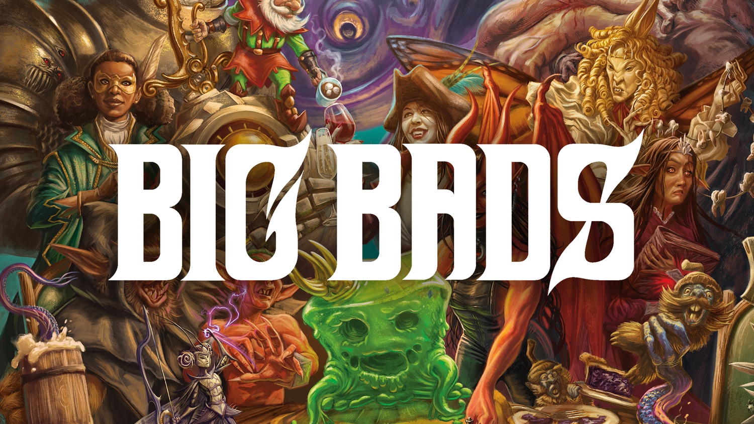 a group of monsters surrounding a "Big Bads" logo
