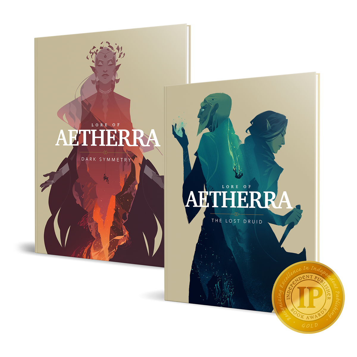 A photo of the Lore of Aetherra book bundle.