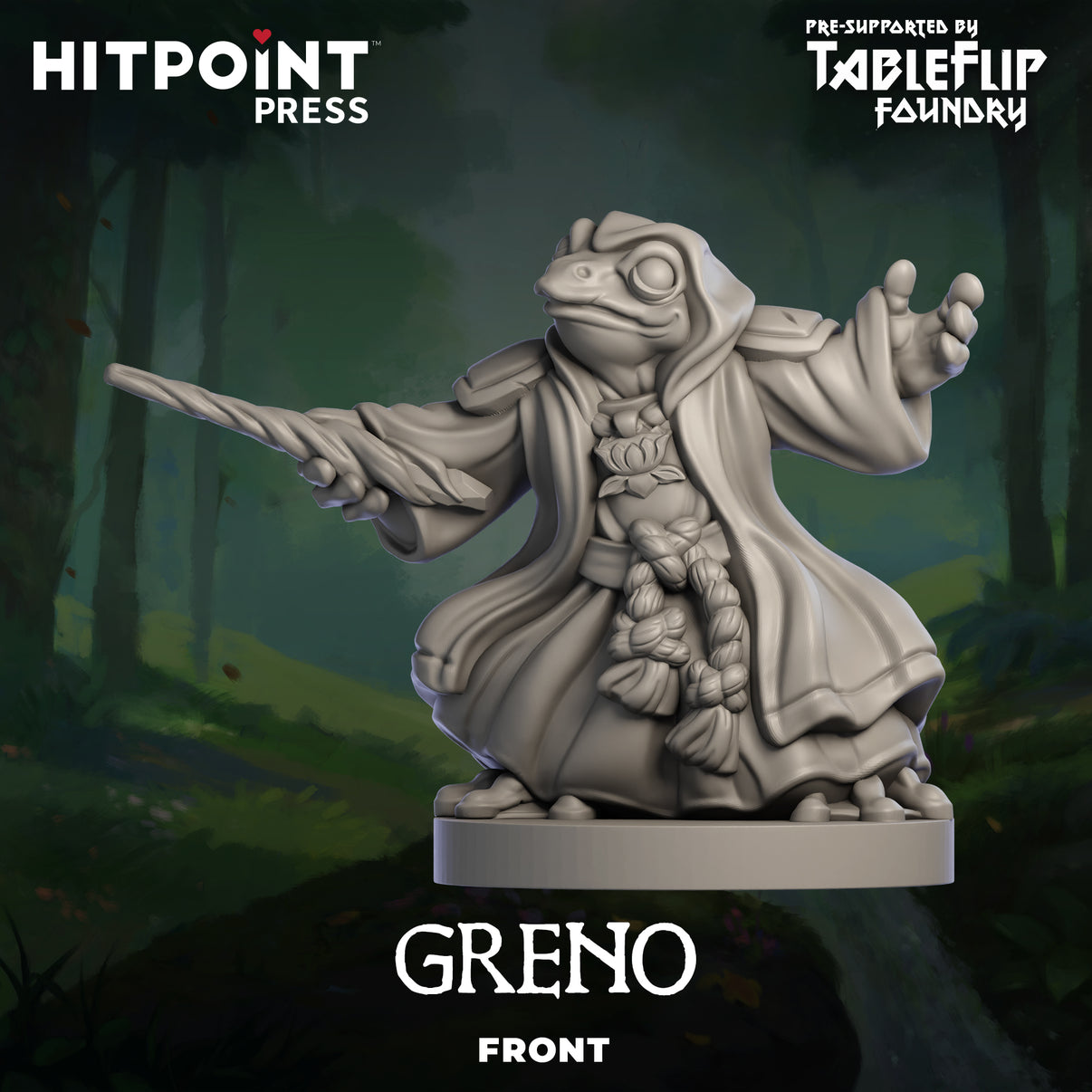 A prototype photo of the front of a Greno figurine.