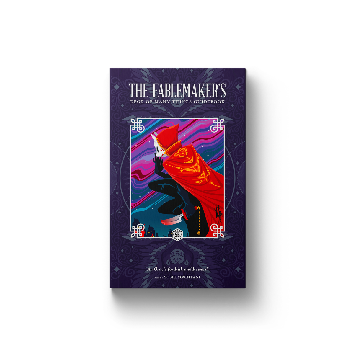 Cover of 'The Fablemaker's Deck of Many Things Guidebook' with colorful design on a white background
