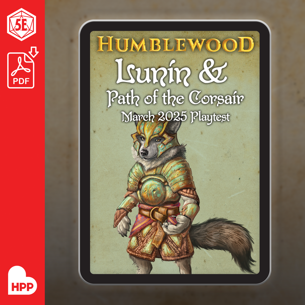 The PDF illustrated cover for Humblewood: Lumin & Path of the Corsair March 2025 Playtest.