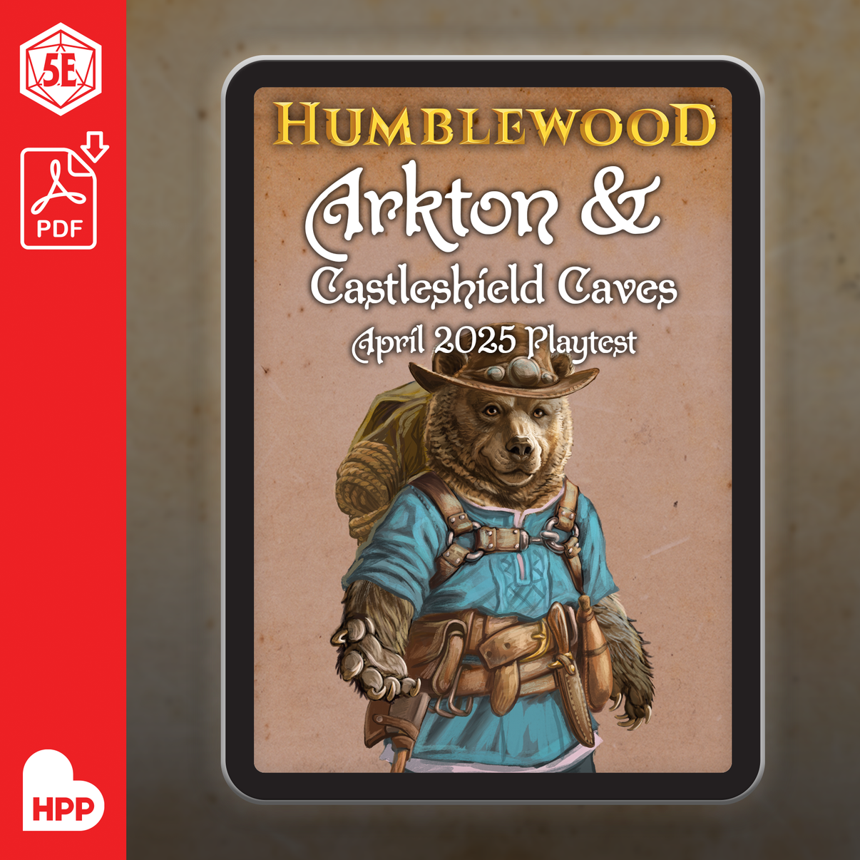The PDF illustrated cover for Humblewood: Arkton & Castleshield Caves April 2025 Playtest.