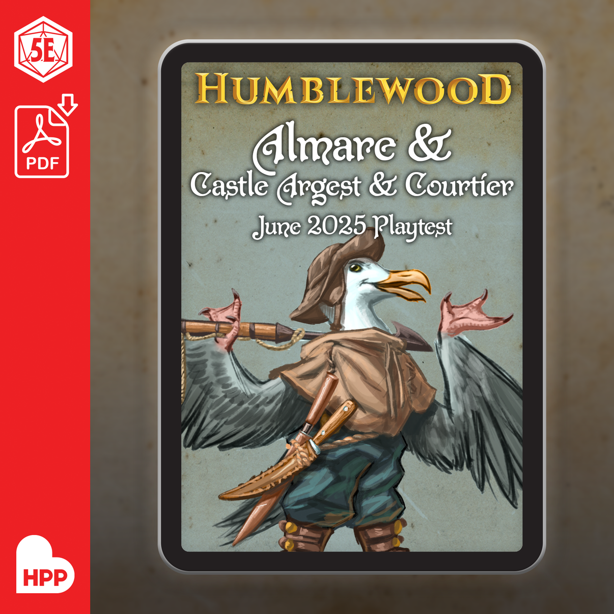 The PDF illustrated cover for Humblewood: Almare & Castle Argest & Courtier June 2025 Playtest.