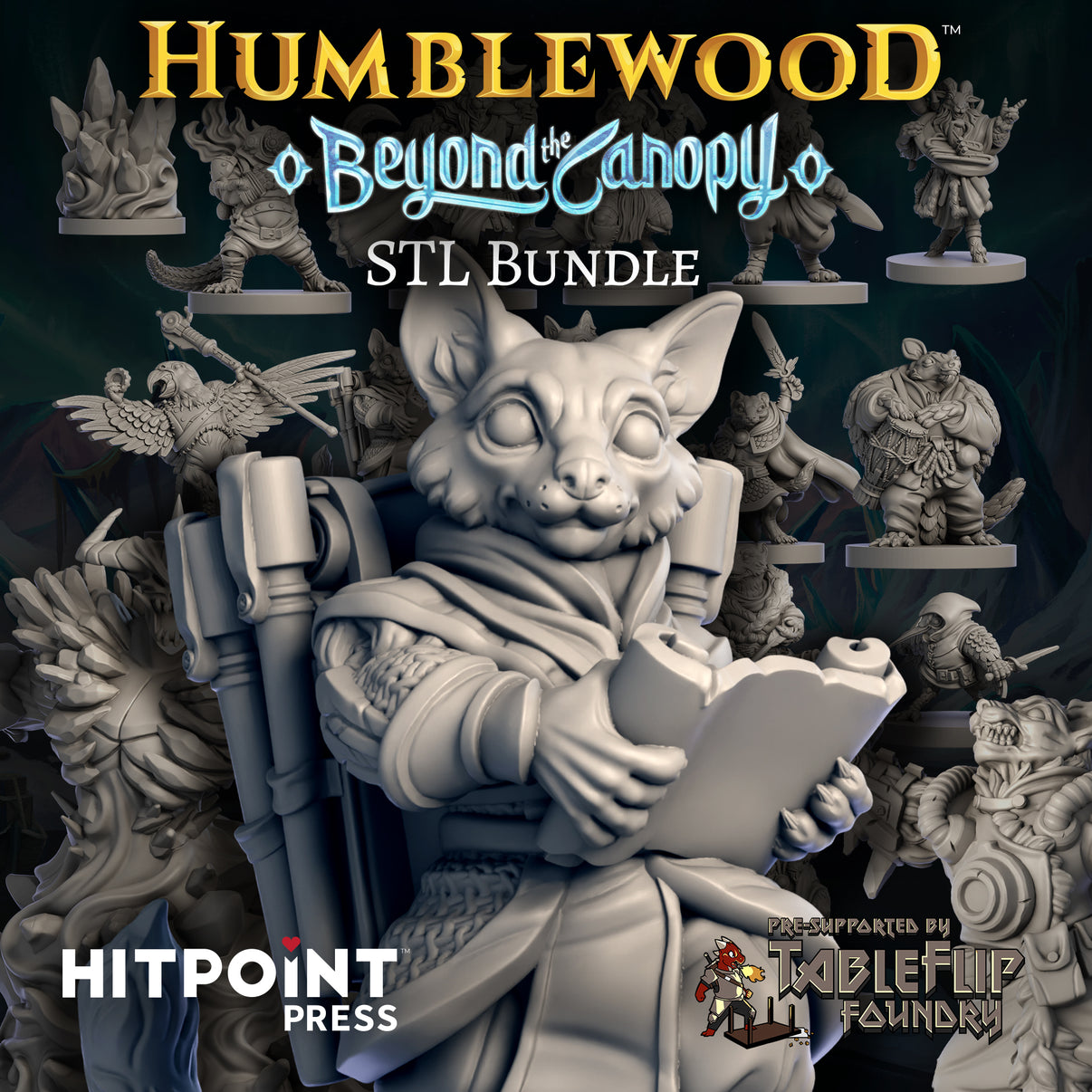 A photo of Humblewood: Beyond the Canopy STL Bundle figurines.