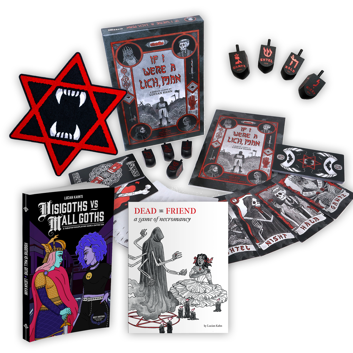 A photo of the Lucian Hahn Bundle showcasing 3 different games.