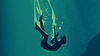 An illustration of a person falling into water.
