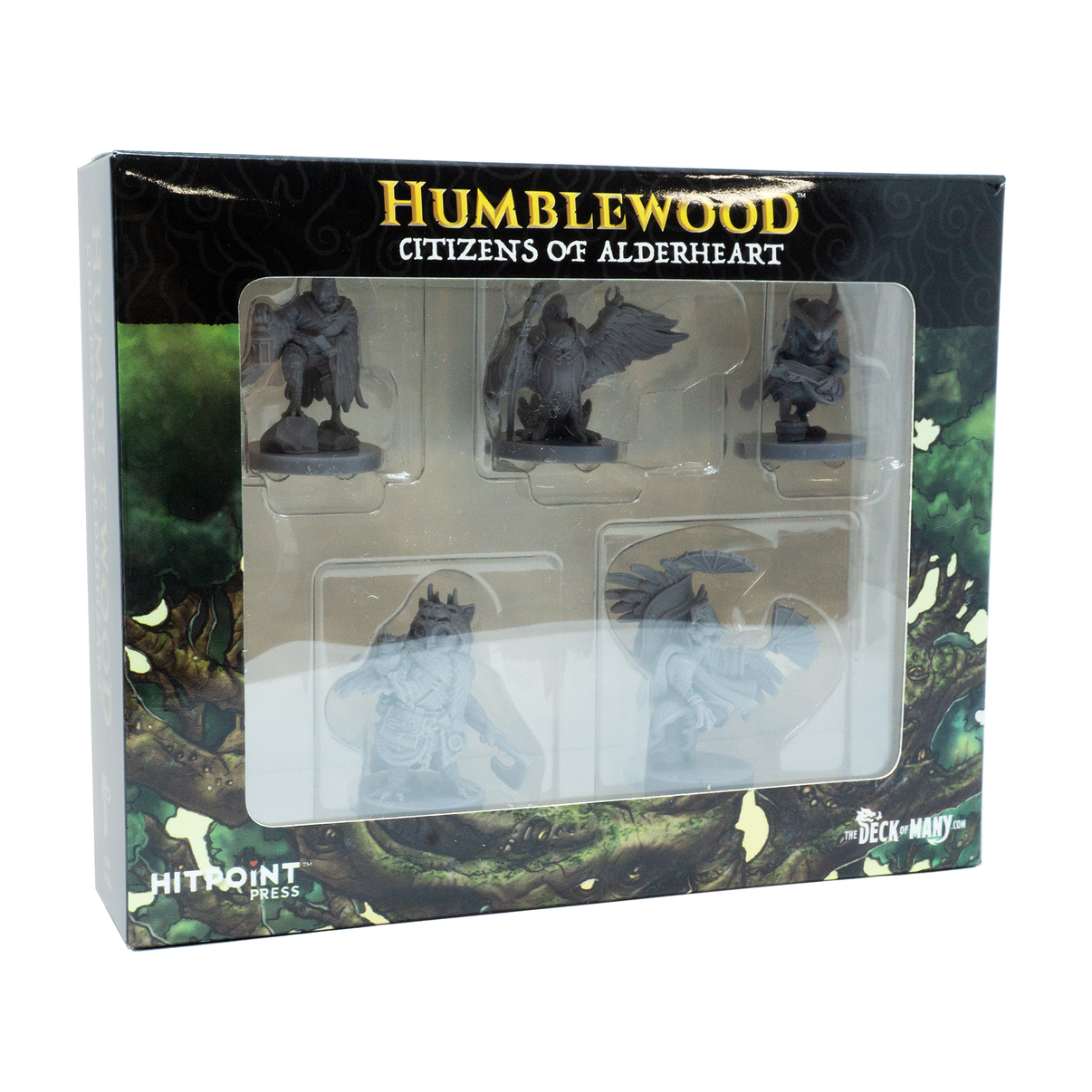A box set with 5 figurines from "Humblewood: Citizens of Alderheart".