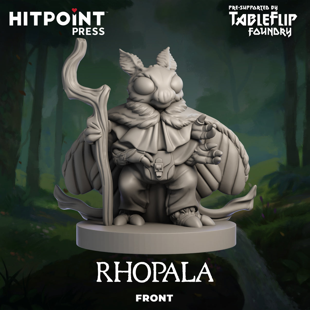 A prototype photo of the front of a Rhopala figurine.