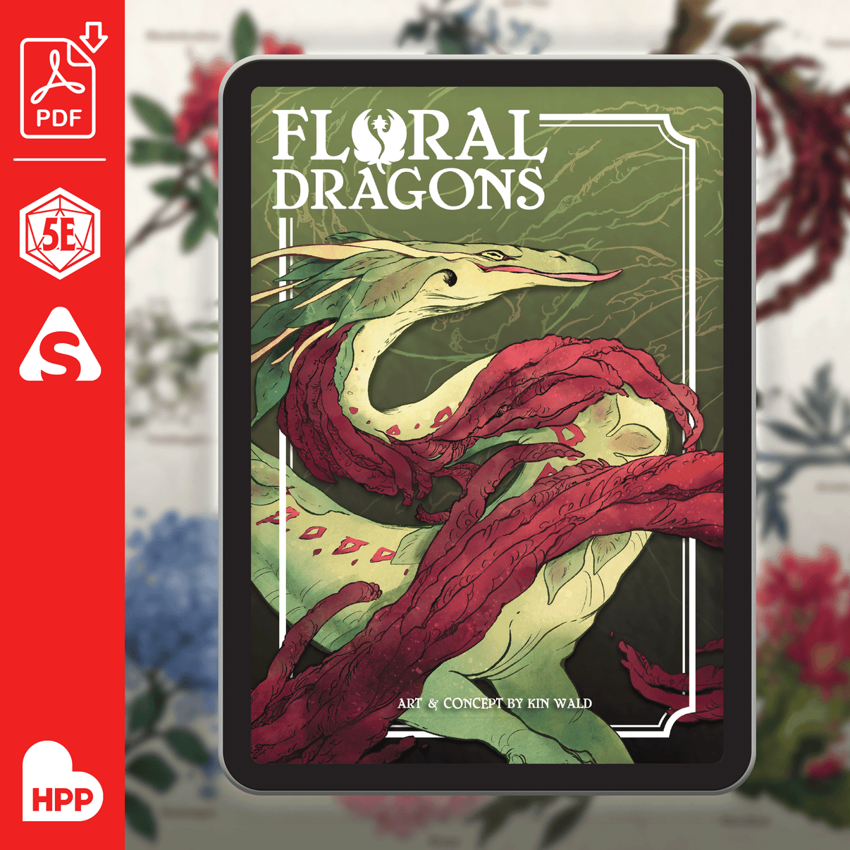 The illustrated PDF cover for Floral Dragons.