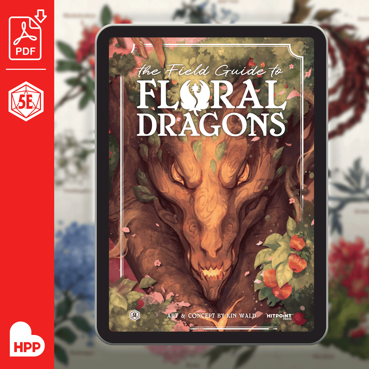 The PDF illustrated cover for The Field Guide to Floral Dragons.