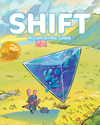 A poster for "Shift", a roleplaying game, with a greenery background and cute creatures.